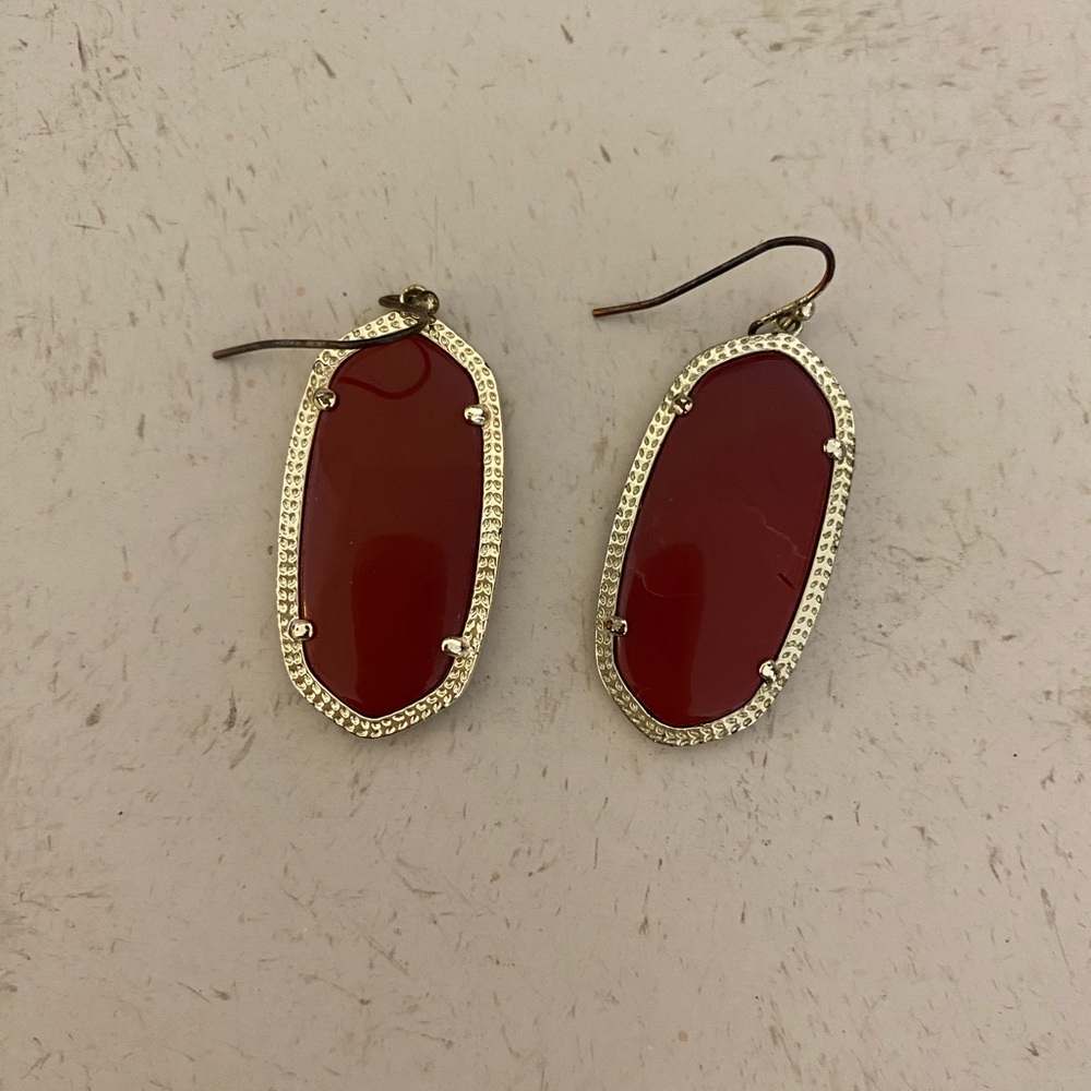 Kendra Scott Dani Earrings - Maroon/Gold